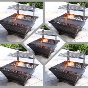 Square Foldable 5-in-1 Fire Pit
