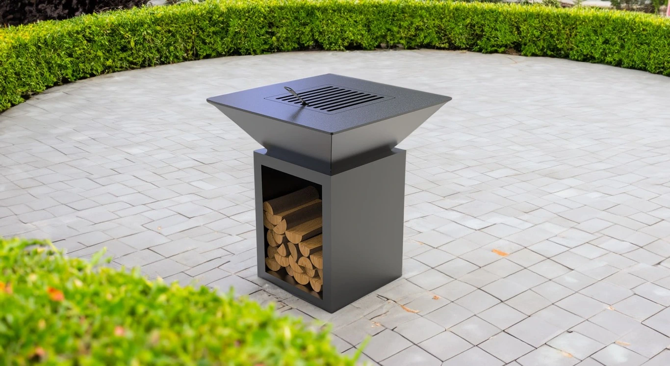 Square 32 Fire Pit Grill with Niche