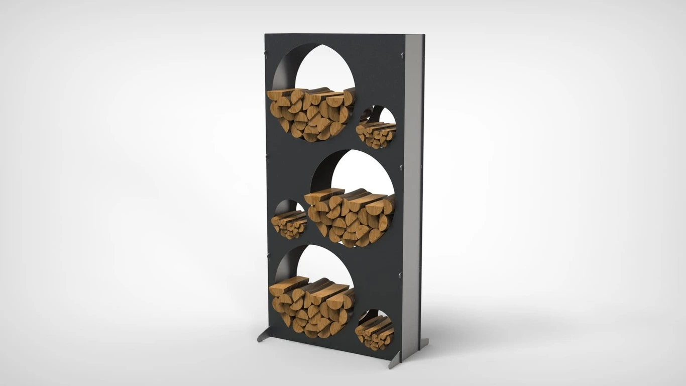 Firewood Rack Round Cutouts 70" - Image 3