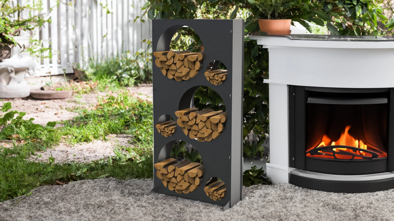 Firewood Rack Round Cutouts 70"