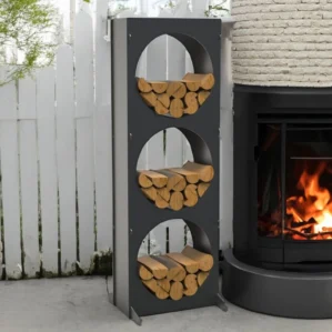 Firewood Rack Round Cutouts 63"